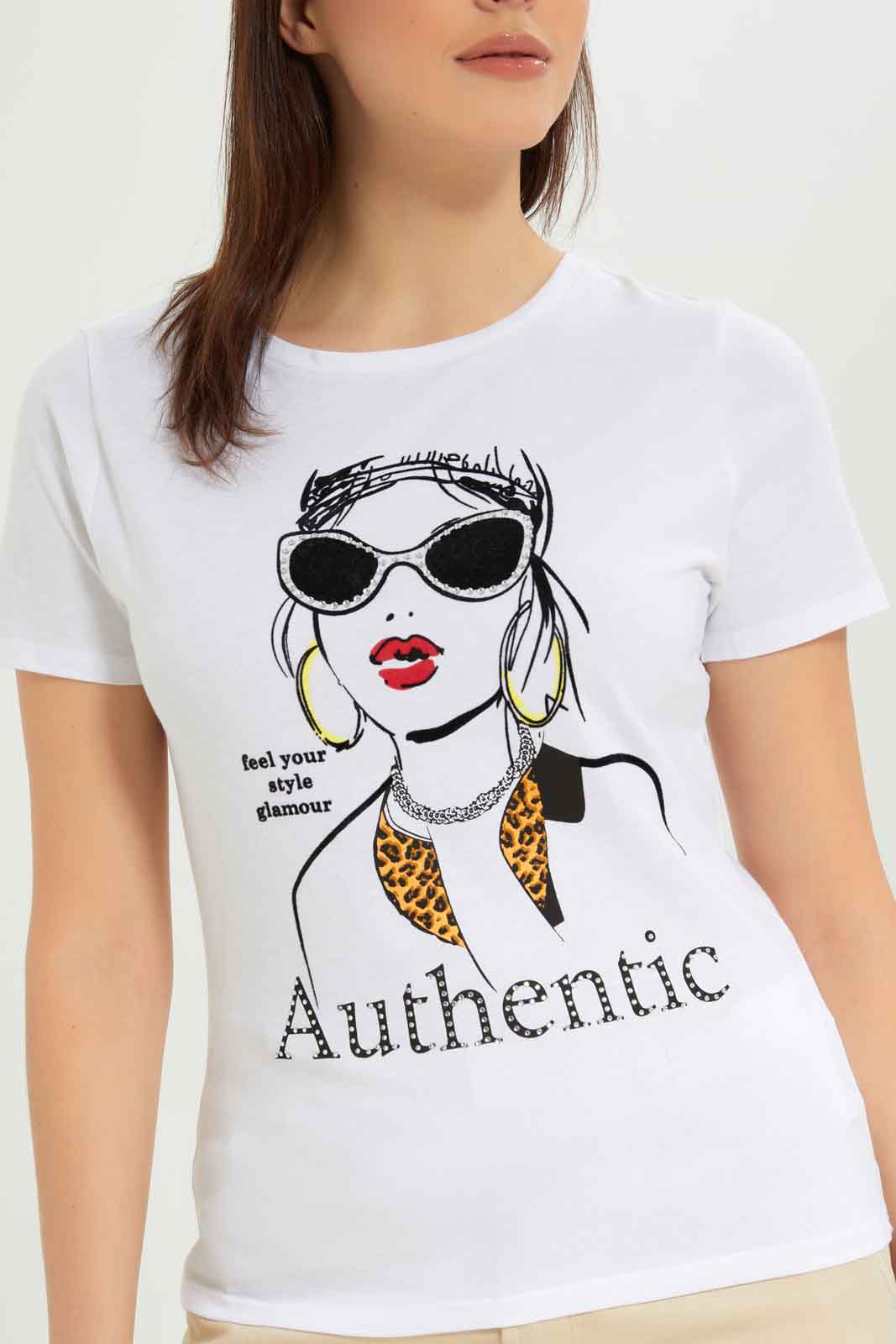Redtag-Women-White-Unique-Lady-Embellished-T-Shirt-Category:T-Shirts,-Colour:White,-Deals:New-In,-Dept:Ladieswear,-Filter:Women's-Clothing,-New-In-Women-APL,-Non-Sale,-S23A,-Section:Women,-TBL,-Women-T-Shirts-Women's-