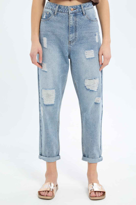 Redtag-Women-Light-Wash-Mom-Fit-Jeans-Category:Jeans,-Colour:Light-Wash,-Deals:New-In,-Dept:Ladieswear,-Filter:Women's-Clothing,-New-In-Women-APL,-Non-Sale,-S23B,-Section:Women,-TBL,-Women-Jeans-Women's-