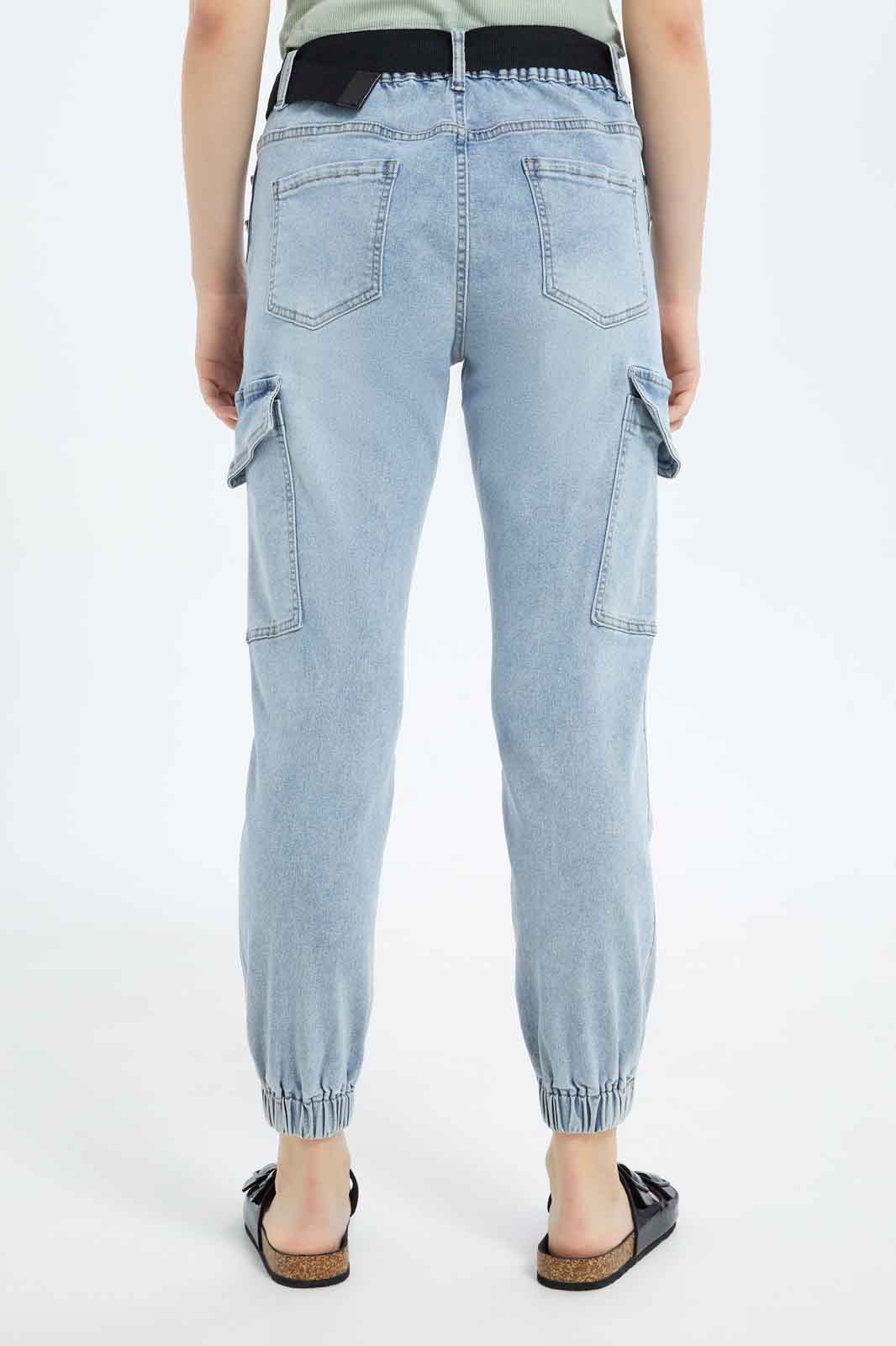 Redtag-Women-Light-Wash-Belted-Cargo-Category:Jeans,-Colour:Light-Wash,-Deals:New-In,-Dept:Ladieswear,-Filter:Women's-Clothing,-New-In-Women-APL,-Non-Sale,-S23B,-Section:Women,-TBL,-Women-Jeans-Women's-