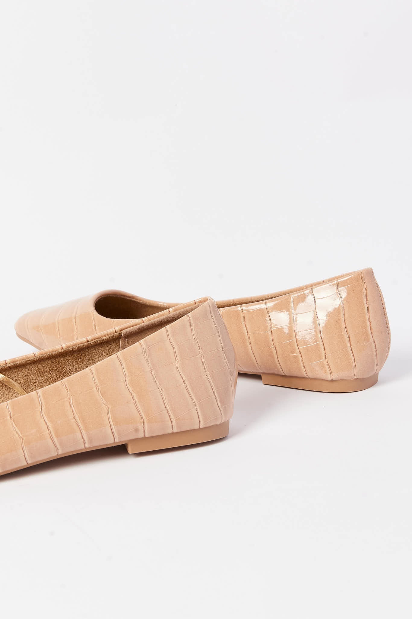 Redtag-Taupe-Croc-Patent-Square-Toe-Ballerina-Category:Shoes,-Colour:Taupe,-Deals:New-In,-Filter:Women's-Footwear,-N/A,-New-In-Women-FOO,-Non-Sale,-S23A,-Section:Women,-Women-Shoes-Women's-