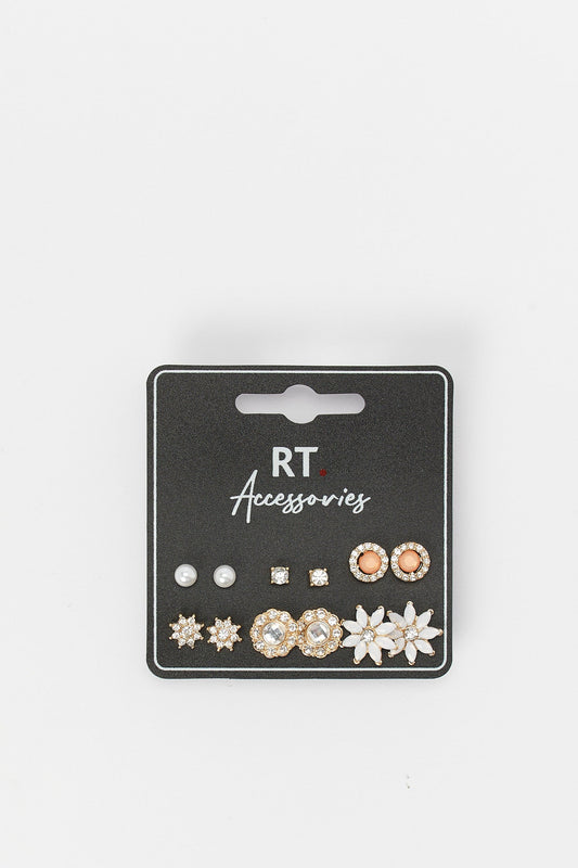 Redtag-Studs-Category:Jewellery,-Colour:Assorted,-Deals:New-In,-Dept:Ladieswear,-Filter:Women's-Accessories,-H1:ACC,-H2:LAD,-H3:LAA,-H4:JWL,-HACJWL,-LEC-Jewellery,-New-In,-New-In-Women-ACC,-Non-Sale,-Packs,-S23A,-Season:S23B,-Section:Women,-Set:Set-of-6,-Style:STUDS-Women-