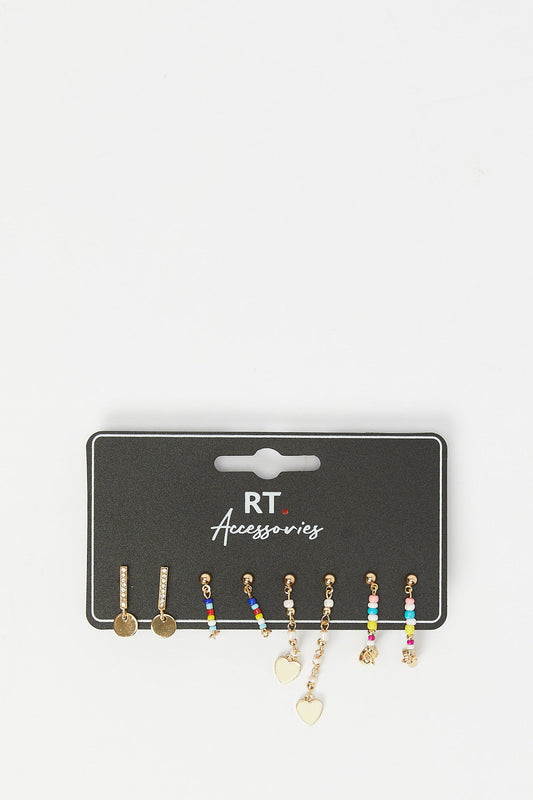 Redtag-Earrings-Category:Jewellery,-Colour:Assorted,-Deals:New-In,-Dept:Ladieswear,-Filter:Women's-Accessories,-H1:ACC,-H2:LAD,-H3:LAA,-H4:HAC,-HACJWL,-New-In,-New-In-Women-ACC,-Non-Sale,-Packs,-S23A,-Season:S23B,-Section:Women,-Set:Set-of-4,-Style:EARRING,-Women-Jewellery-Women-