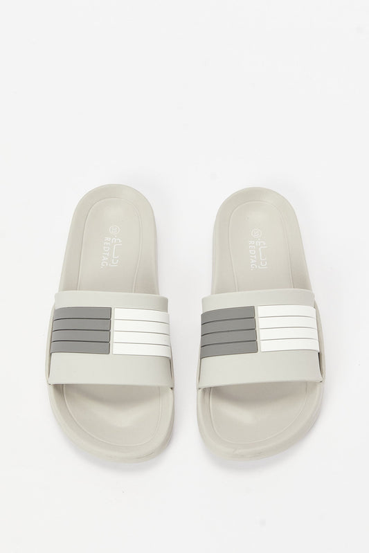 Redtag-Grey-Stripe-Slide-BSR-Flip-Flops,-Category:Flip-Flops,-Colour:Grey,-Deals:New-In,-Filter:Boys-Footwear-(5-to-14-Yrs),-N/A,-New-In-BSR-FOO,-Non-Sale,-S23B,-Section:Boys-(0-to-14Yrs)-Senior-Boys-5 to 14 Years
