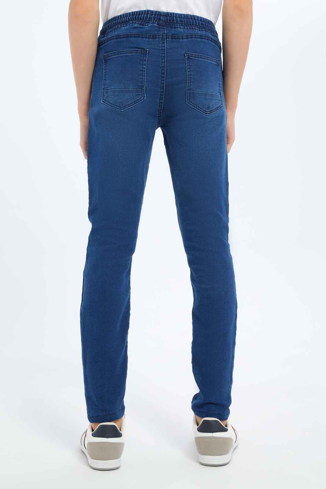 Redtag-Boys-Blue-Pull-On-Knit-Denim-Without-Cuff-BSR-Jeans,-Category:Jeans,-Colour:Blue,-Deals:New-In,-Dept:Boys,-Filter:Senior-Boys-(8-to-14-Yrs),-New-In-BSR-APL,-Non-Sale,-S23A,-Section:Boys-(0-to-14Yrs)-Senior-Boys-9 to 14 Years