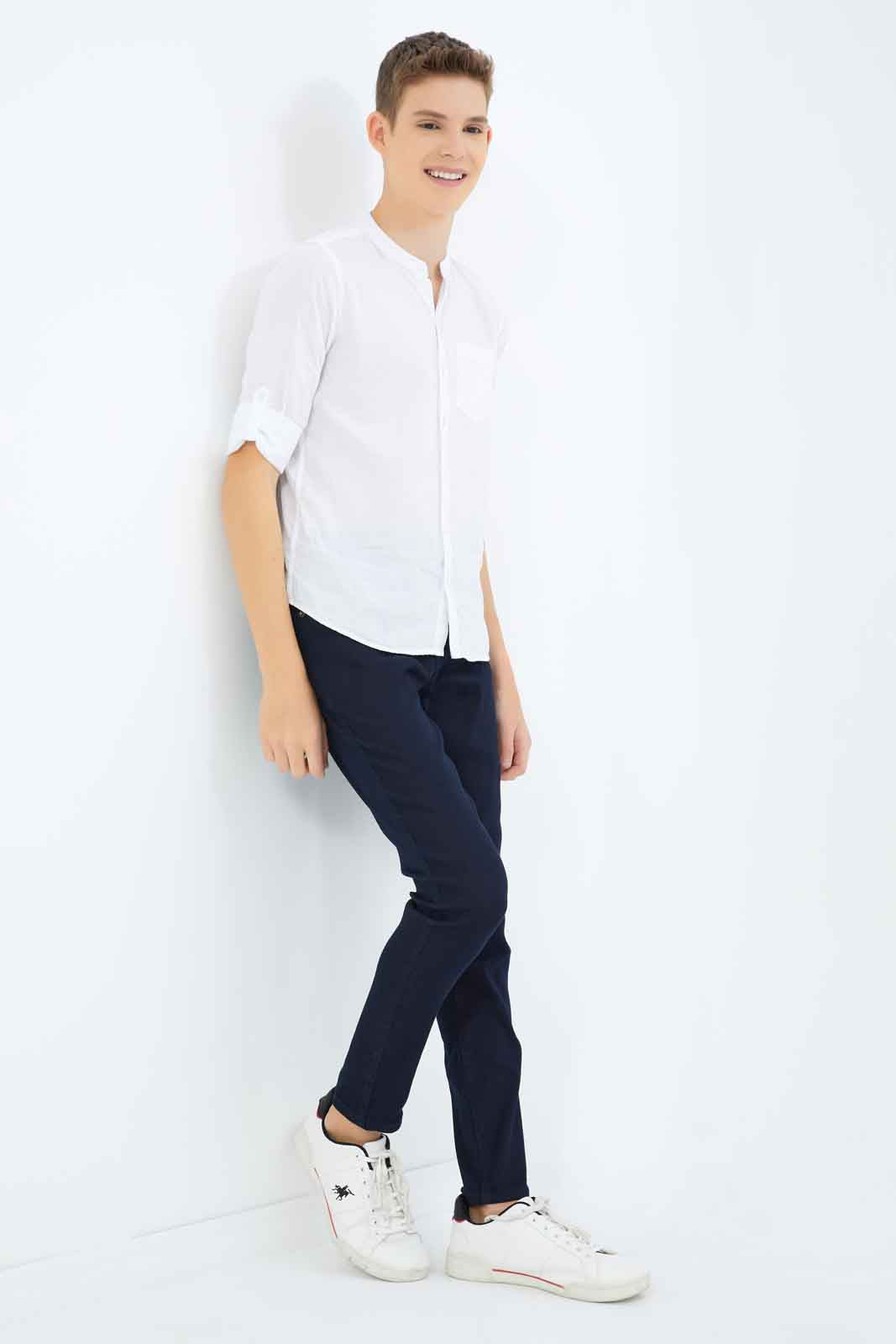 Redtag-Boys-Navy-Denim-Slim-Fit-Jeans-BSR-Jeans,-Category:Jeans,-Colour:Navy,-Deals:New-In,-Dept:Boys,-Filter:Senior-Boys-(8-to-14-Yrs),-New-In-BSR-APL,-Non-Sale,-S23A,-Section:Boys-(0-to-14Yrs)-Senior-Boys-9 to 14 Years