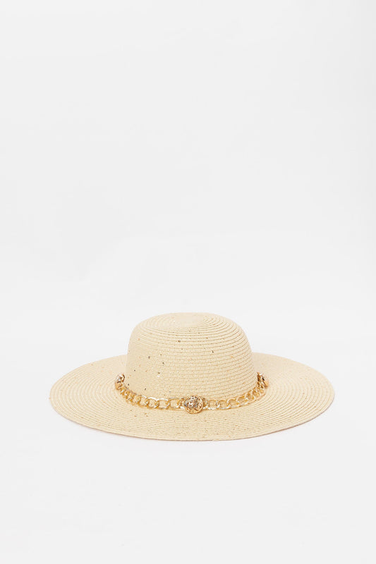 Redtag-Beige-Embellished-Hat-Category:Caps-&-Hats,-Colour:Beige,-Deals:New-In,-Dept:Ladieswear,-Filter:Women's-Accessories,-H1:ACC,-H2:LAD,-H3:LAA,-H4:FAA,-New-In,-New-In-Women-ACC,-Non-Sale,-S23A,-Season:S23B,-Section:Women,-Style:HATS,-Women-Caps-&-Hats-Women-