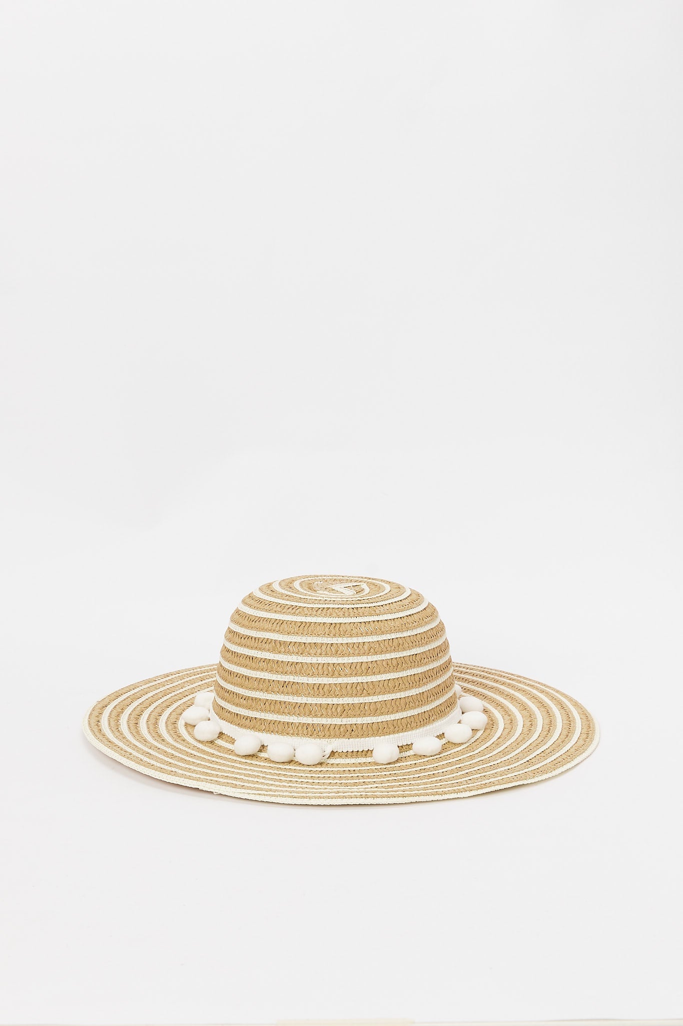 Redtag-Beige-Stripe-Embellished-Hat-Category:Caps-&-Hats,-Colour:Beige,-Deals:New-In,-Dept:Ladieswear,-Filter:Women's-Accessories,-H1:ACC,-H2:LAD,-H3:LAA,-H4:FAA,-New-In,-New-In-Women-ACC,-Non-Sale,-S23A,-Season:S23B,-Section:Women,-Style:HATS,-Women-Caps-&-Hats-Women-