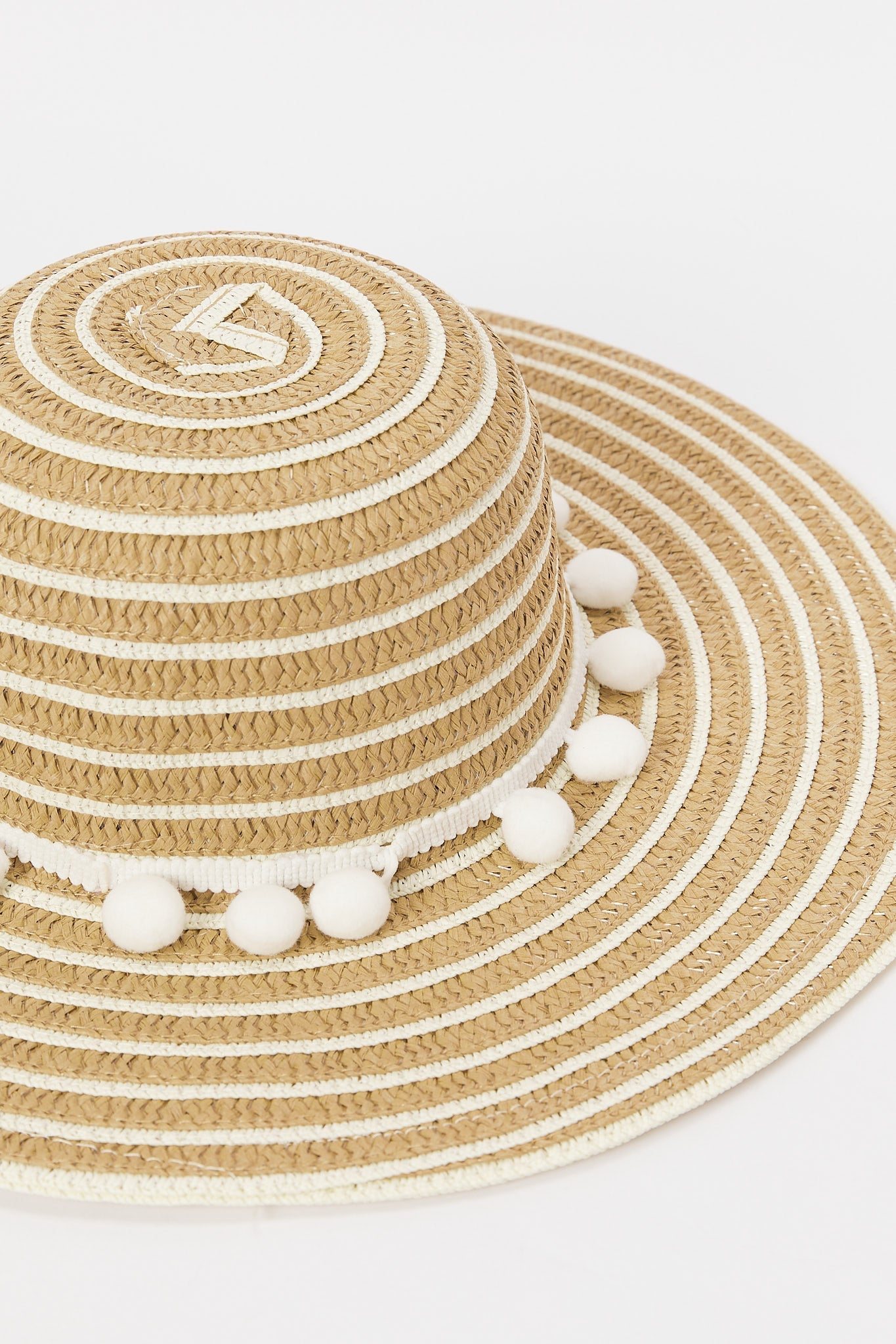 Redtag-Beige-Stripe-Embellished-Hat-Category:Caps-&-Hats,-Colour:Beige,-Deals:New-In,-Dept:Ladieswear,-Filter:Women's-Accessories,-H1:ACC,-H2:LAD,-H3:LAA,-H4:FAA,-New-In,-New-In-Women-ACC,-Non-Sale,-S23A,-Season:S23B,-Section:Women,-Style:HATS,-Women-Caps-&-Hats-Women-
