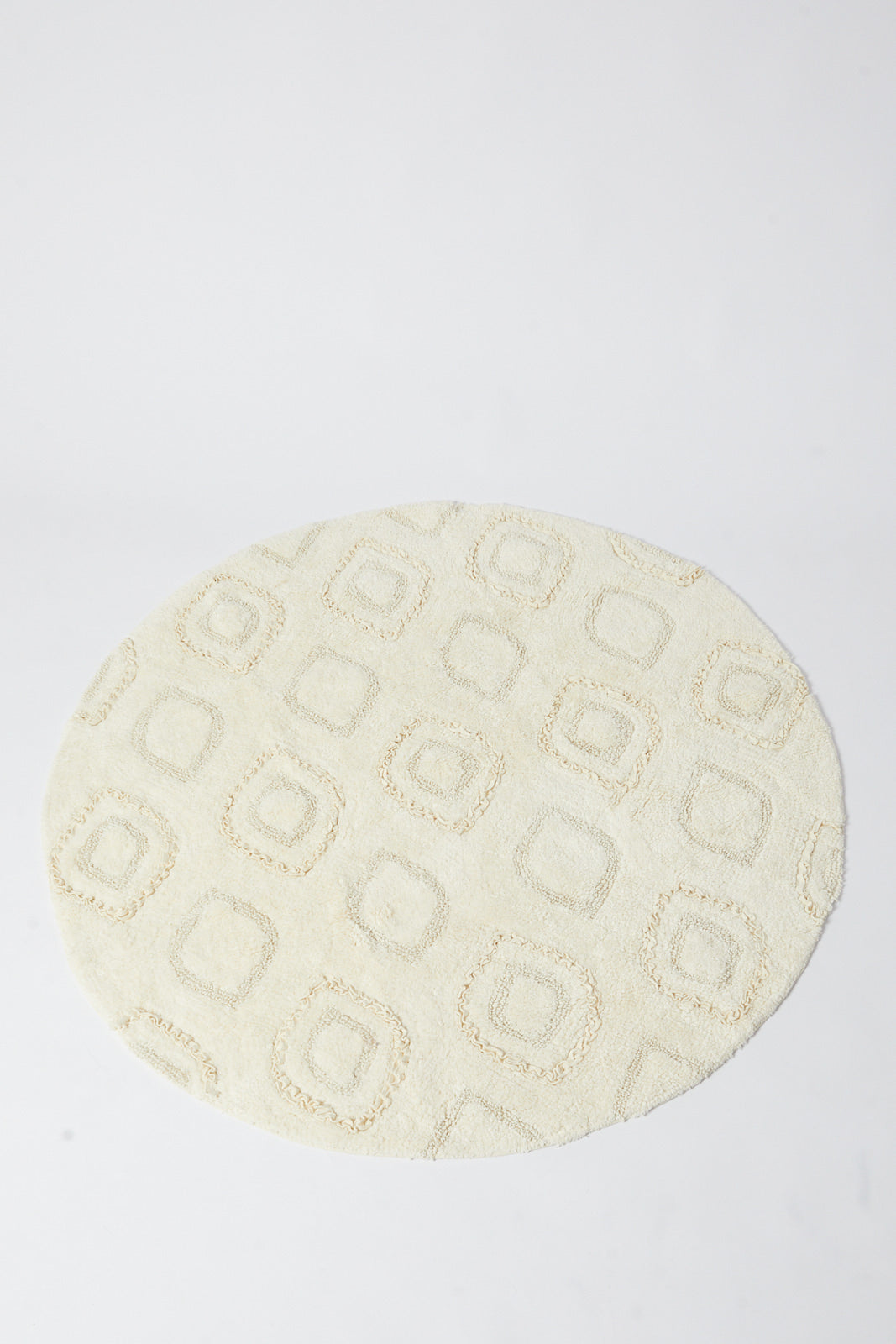 Redtag-Ivory-Tufted-Pattern-Round-Rug-Category:Rugs,-Colour:Ivory,-Deals:New-In,-Dept:Home,-Filter:Home-Decor,-HMW-HOM-Rugs-&-Door-Mats,-New-In-HMW-HOM,-Non-Sale,-S23B,-Section:Homewares-Home-Decor-