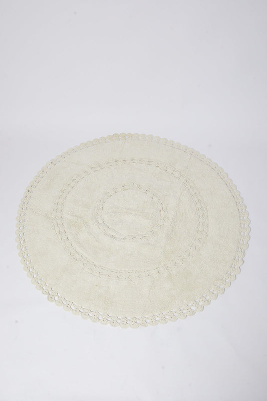 Redtag-Beige-Tufted-Pattern-Round-Rug-With-Corecht-Category:Rugs,-Colour:Beige,-Deals:New-In,-Dept:Home,-Filter:Home-Decor,-HMW-HOM-Rugs-&-Door-Mats,-New-In-HMW-HOM,-Non-Sale,-S23B,-Section:Homewares-Home-Decor-