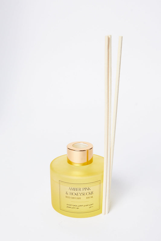 Redtag-Yellow-Honeysuckle-Pink-Clay-Diffuser-With-Reed(100Ml)-Category:Diffuser,-Colour:Yellow,-Deals:New-In,-Dept:Home,-Filter:Home-Decor,-HMW-HOM-Candle-&-Fragrances,-New-In-HMW-HOM,-Non-Sale,-S23B,-Section:Homewares-Home-Decor-