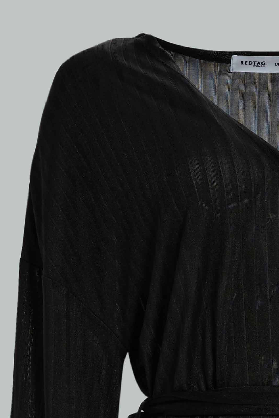 Redtag-Women-Long-Sleeves-Belted-Cardigan-Category:Cardigans,-Colour:Black,-Deals:New-In,-Dept:Ladieswear,-Filter:Women's-Clothing,-New-In-Women-APL,-Non-Sale,-S23A,-Section:Women,-Women-Cardigans-Women's-