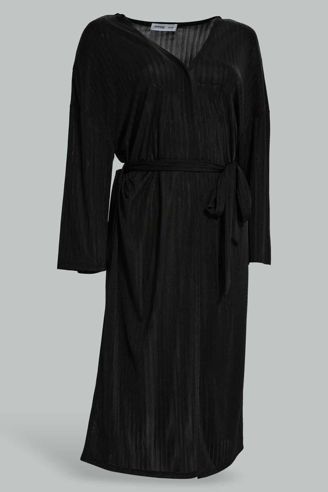 Redtag-Women-Long-Sleeves-Belted-Cardigan-Category:Cardigans,-Colour:Black,-Deals:New-In,-Dept:Ladieswear,-Filter:Women's-Clothing,-New-In-Women-APL,-Non-Sale,-S23A,-Section:Women,-Women-Cardigans-Women's-