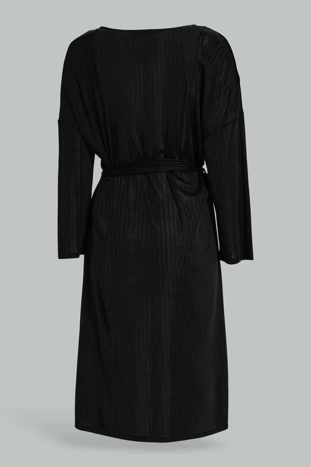 Redtag-Women-Long-Sleeves-Belted-Cardigan-Category:Cardigans,-Colour:Black,-Deals:New-In,-Dept:Ladieswear,-Filter:Women's-Clothing,-New-In-Women-APL,-Non-Sale,-S23A,-Section:Women,-Women-Cardigans-Women's-