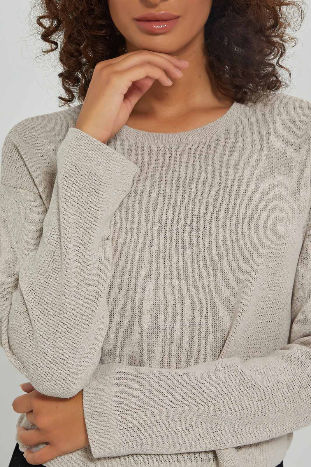 Redtag-Women-Striped-Long-Sleeve-Crewneck-Pullover-Category:Pullovers,-Colour:Ivory,-Deals:New-In,-Dept:Ladieswear,-Filter:Women's-Clothing,-New-In-Women-APL,-Non-Sale,-S23A,-Section:Women,-Women-Pullovers-Women's-