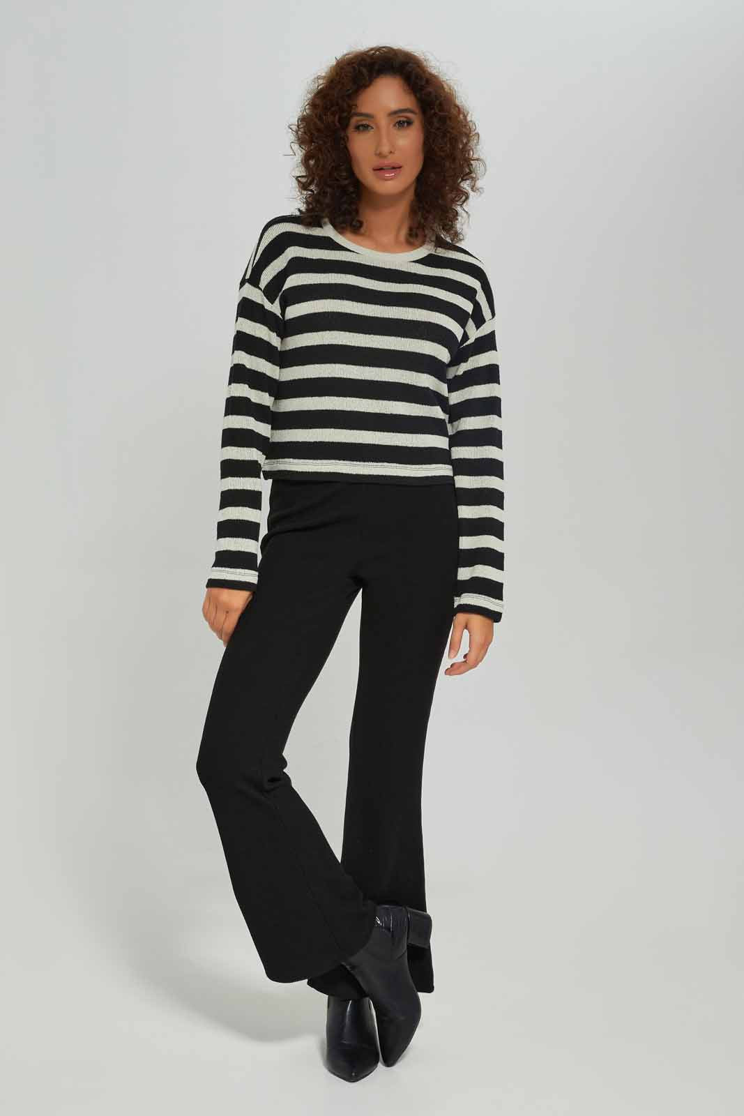 Redtag-Women-Striped-Long-Sleeve-Crewneck-Pullover-Category:Pullovers,-Colour:Assorted,-Deals:New-In,-Dept:Ladieswear,-Filter:Women's-Clothing,-New-In-Women-APL,-Non-Sale,-S23A,-Section:Women,-Women-Pullovers-Women's-