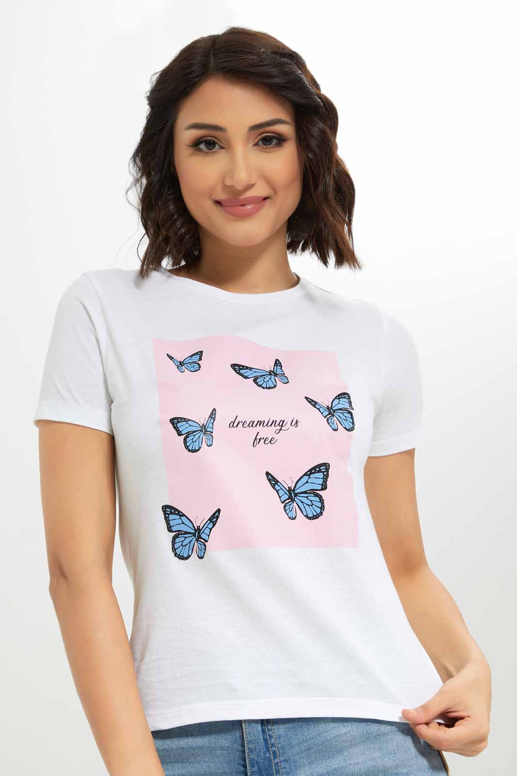 Redtag-Women-Graphic-Front-Print-T-Shirt-Category:T-Shirts,-Colour:White,-Deals:New-In,-Dept:Ladieswear,-Filter:Women's-Clothing,-New-In-Women-APL,-Non-Sale,-S23A,-Section:Women,-Women-T-Shirts-Women's-