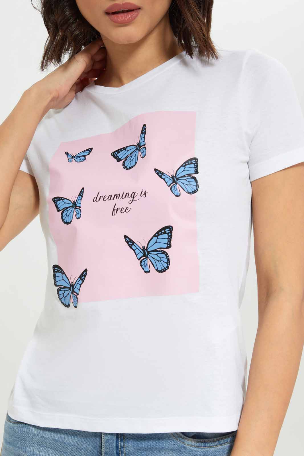 Redtag-Women-Graphic-Front-Print-T-Shirt-Category:T-Shirts,-Colour:White,-Deals:New-In,-Dept:Ladieswear,-Filter:Women's-Clothing,-New-In-Women-APL,-Non-Sale,-S23A,-Section:Women,-Women-T-Shirts-Women's-
