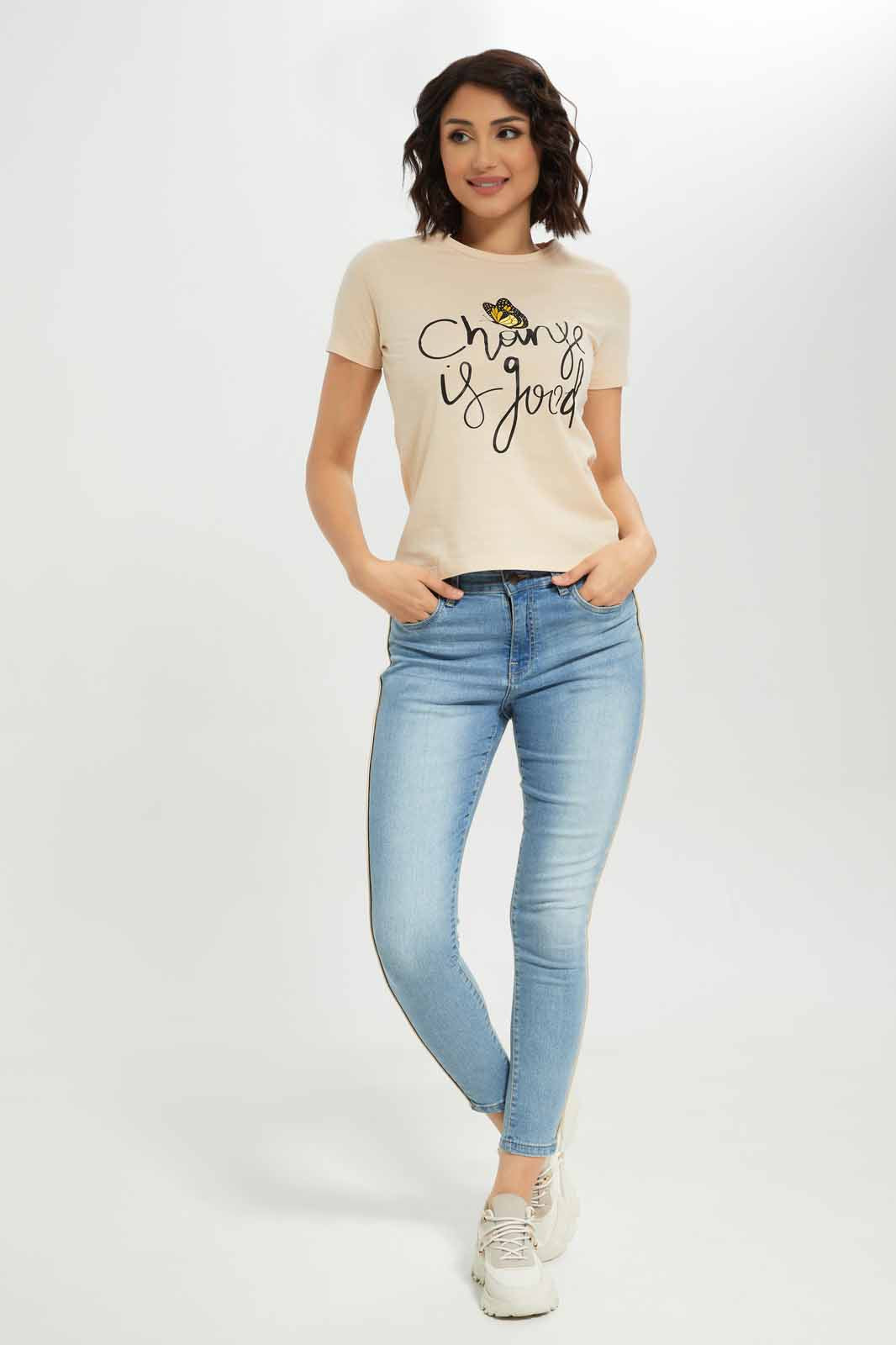 Redtag-Women-Graphic-Front-Print-T-Shirt-Category:T-Shirts,-Colour:Beige,-Deals:New-In,-Dept:Ladieswear,-Filter:Women's-Clothing,-New-In-Women-APL,-Non-Sale,-S23A,-Section:Women,-Women-T-Shirts-Women's-