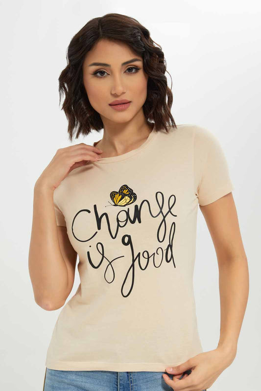 Redtag-Women-Graphic-Front-Print-T-Shirt-Category:T-Shirts,-Colour:Beige,-Deals:New-In,-Dept:Ladieswear,-Filter:Women's-Clothing,-New-In-Women-APL,-Non-Sale,-S23A,-Section:Women,-Women-T-Shirts-Women's-