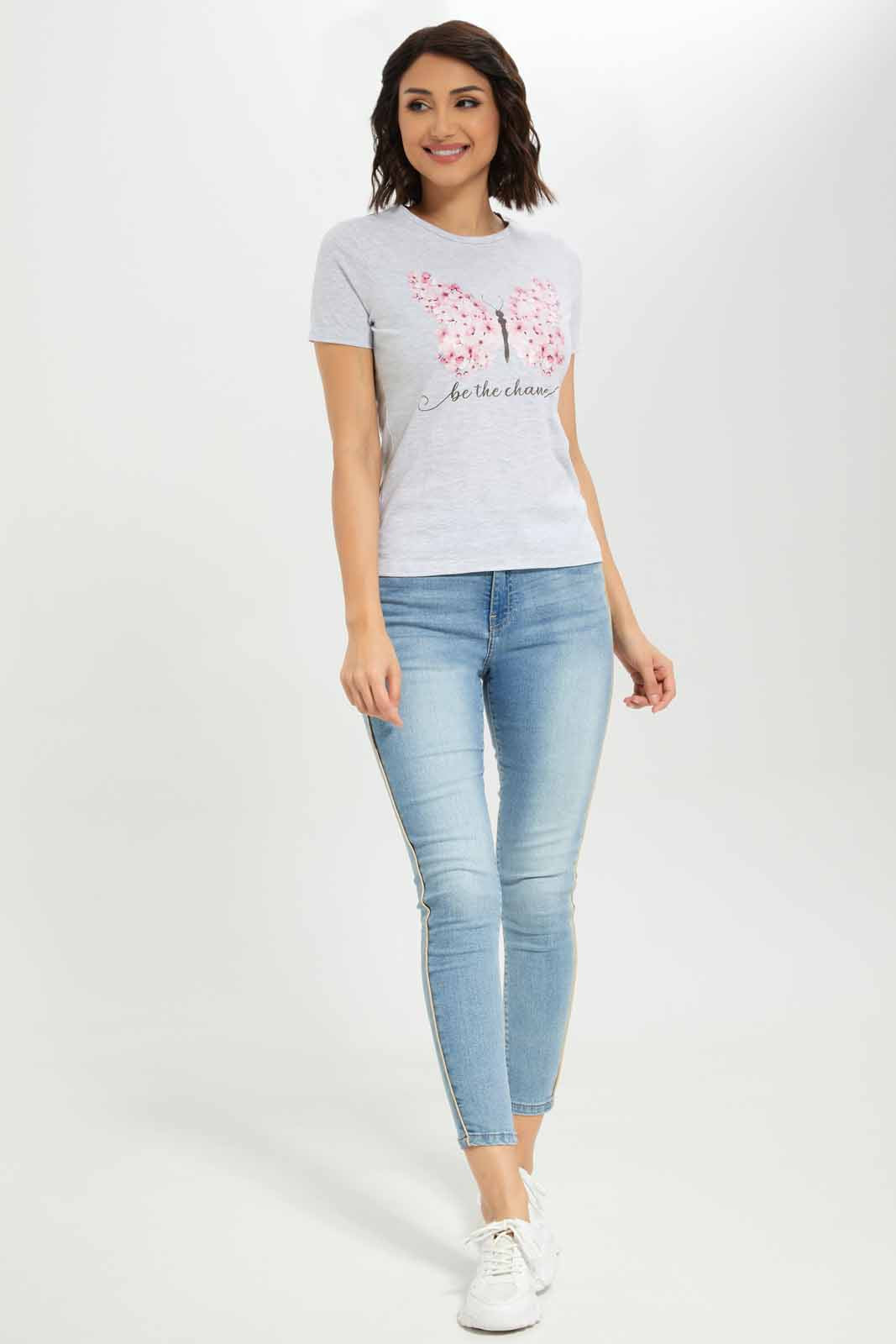 Redtag-Women-Graphic-Front-Print-T-Shirt-Category:T-Shirts,-Colour:Grey,-Deals:New-In,-Dept:Ladieswear,-Filter:Women's-Clothing,-New-In-Women-APL,-Non-Sale,-S23A,-Section:Women,-Women-T-Shirts-Women's-
