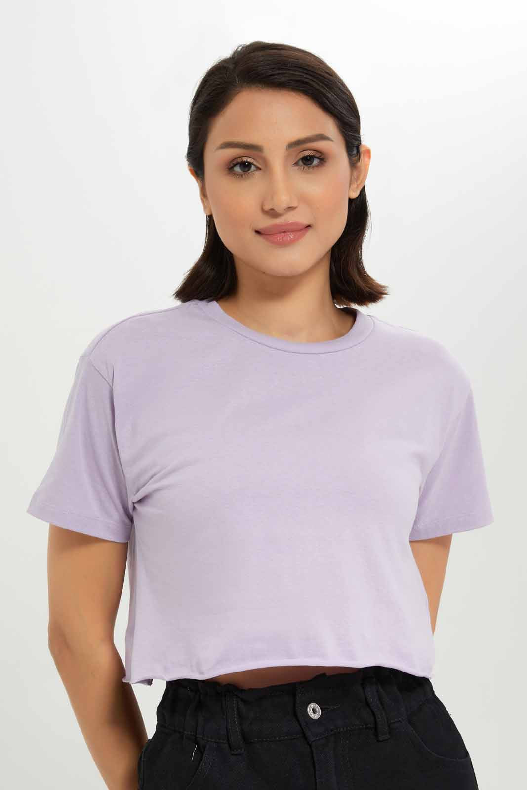 Redtag-Women-Lilac-Boxy-Cropped-Tee-Category:T-Shirts,-Colour:Lilac,-Deals:New-In,-Dept:Ladieswear,-Filter:Women's-Clothing,-KSH,-New-In-Women-APL,-Non-Sale,-S23A,-Section:Women,-Women-T-Shirts-Women's-