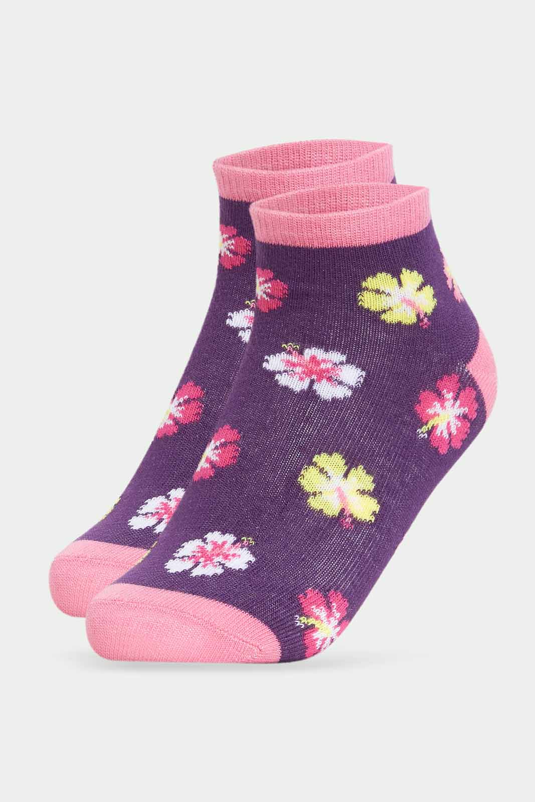 Redtag-Girls-Burgundy-And-Pink-Combo--Pack-Of-3-365,-Category:Socks,-Colour:Assorted,-Deals:New-In,-Dept:Girls,-Filter:Girls-(2-to-8-Yrs),-GIR-Socks,-New-In-GIR-APL,-Non-Sale,-Section:Girls-(0-to-14Yrs)-Girls-
