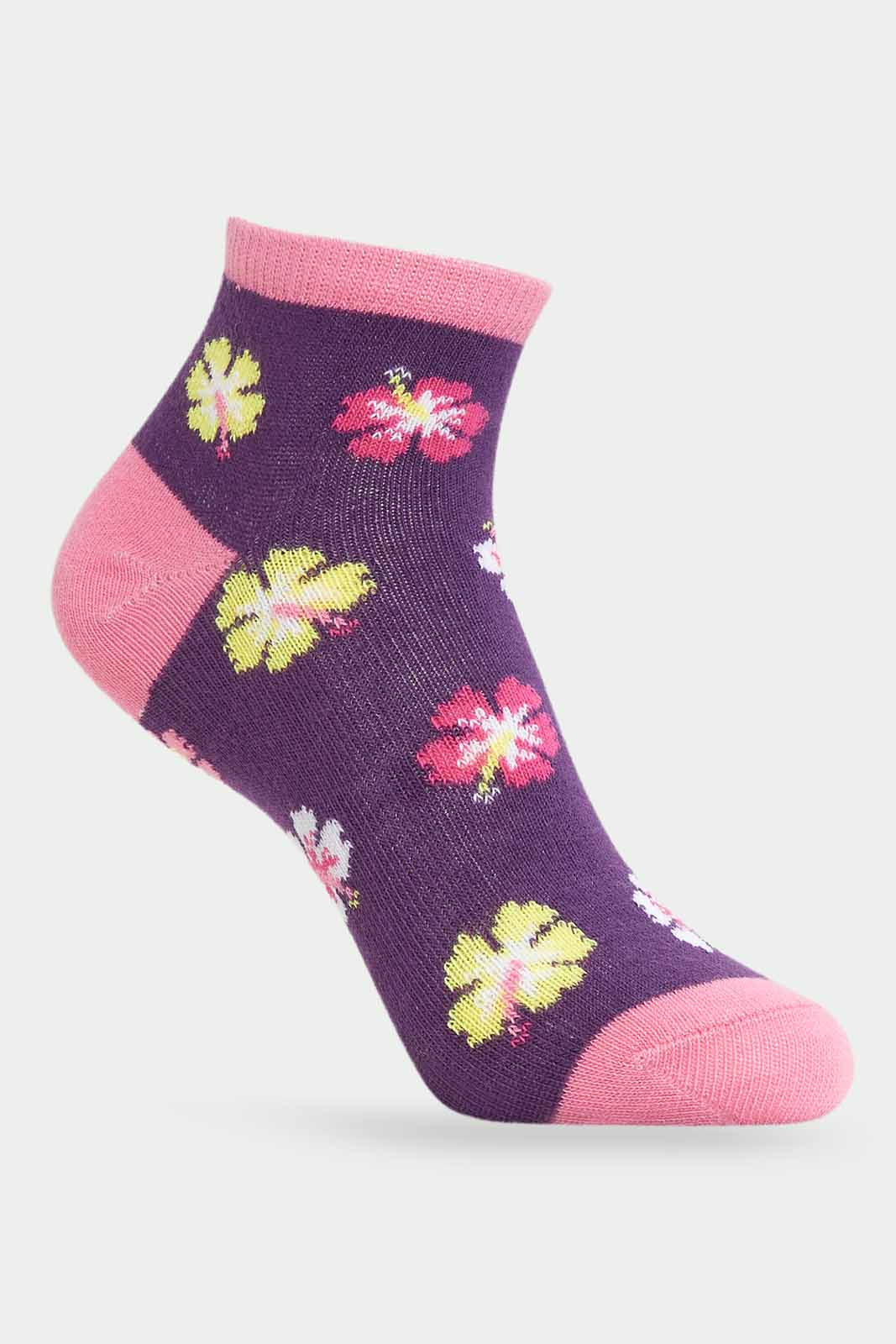 Redtag-Girls-Burgundy-And-Pink-Combo--Pack-Of-3-365,-Category:Socks,-Colour:Assorted,-Deals:New-In,-Dept:Girls,-Filter:Girls-(2-to-8-Yrs),-GIR-Socks,-New-In-GIR-APL,-Non-Sale,-Section:Girls-(0-to-14Yrs)-Girls-