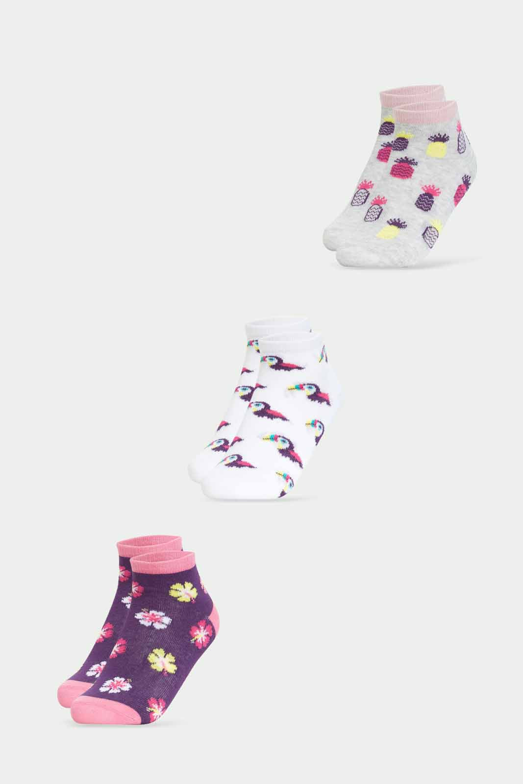 Redtag-Girls-Burgundy-And-Pink-Combo--Pack-Of-3-365,-Category:Socks,-Colour:Assorted,-Deals:New-In,-Dept:Girls,-Filter:Girls-(2-to-8-Yrs),-GIR-Socks,-New-In-GIR-APL,-Non-Sale,-Section:Girls-(0-to-14Yrs)-Girls-