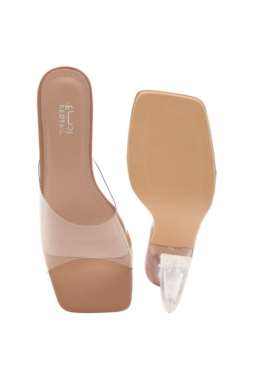 Redtag-White-Vinyl-Mule-With-Perspex-Heel-Category:Sandals,-Colour:Beige,-Deals:New-In,-Filter:Women's-Footwear,-LEC-Sandals,-N/A,-New-In-Women-FOO,-Non-Sale,-S23A,-Section:Women-Women's-
