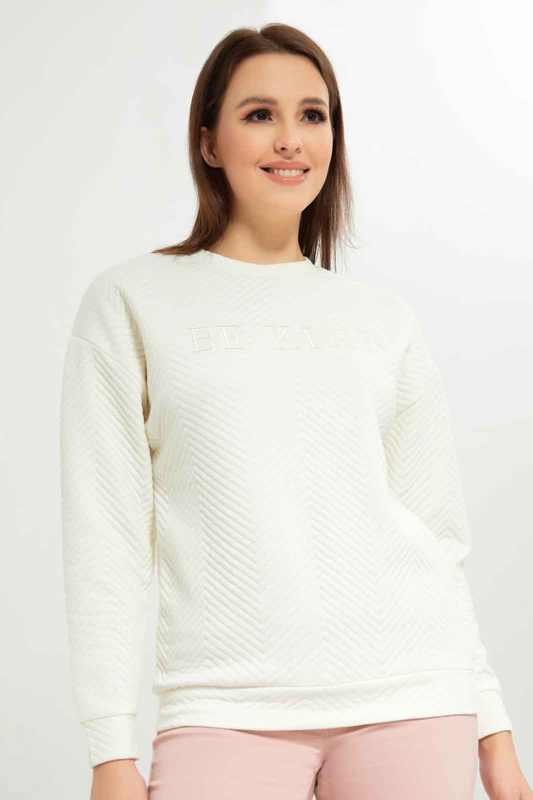 Redtag-Women-Brown-Jacquard-Long-Sleeve-Sweatshirts-Category:Sweatshirts,-Colour:Tan,-Deals:New-In,-Dept:Ladieswear,-Filter:Women's-Clothing,-New-In-Women-APL,-Non-Sale,-S23A,-Section:Women,-TBL,-Women-Sweatshirts-Women's-