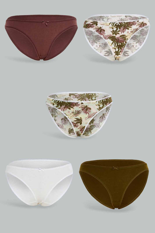 Redtag-Women-Assorted-Print/Plain-Bikini-Briefs-(5-Pack)-365,-Category:Briefs,-Colour:Assorted,-Deals:New-In,-Dept:Ladieswear,-Filter:Women's-Clothing,-New-In-Women-APL,-Non-Sale,-Section:Women,-Women-Briefs--