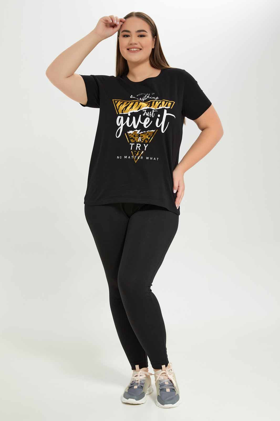 Redtag-Women-Black-Graphic-T-Shirt-Category:T-Shirts,-Colour:Black,-Deals:New-In,-Dept:Ladieswear,-Filter:Plus-Size,-LDP-T-Shirts,-New-In-LDP-APL,-Non-Sale,-S23A,-Section:Women,-TBL-Women's-