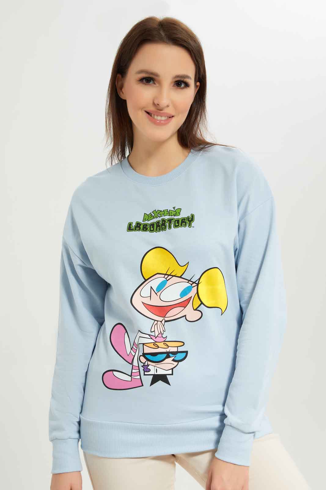 Redtag-Women-Blue-Dexters-Laboratory-Printed-Sweatshirt-Category:Sweatshirts,-Colour:Blue,-Deals:New-In,-Dept:Ladieswear,-Filter:Women's-Clothing,-New-In-Women-APL,-Non-Sale,-S23A,-Section:Women,-TBL,-Women-Sweatshirts-Women's-