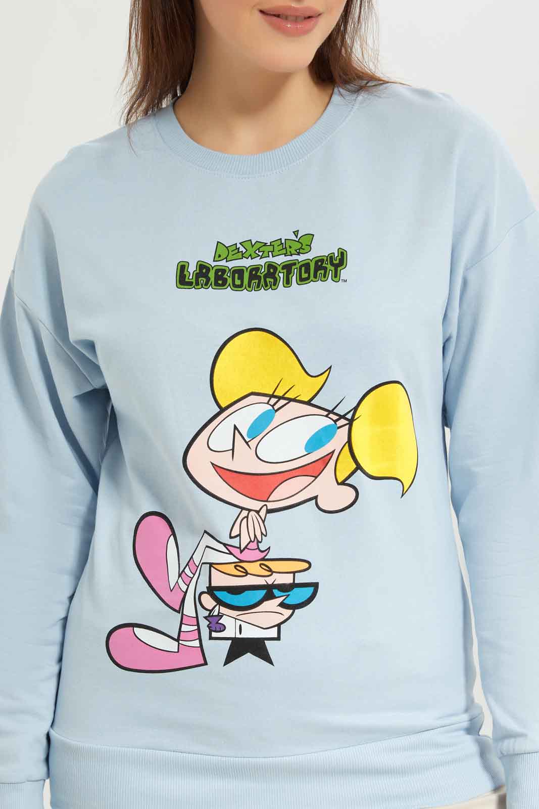 Redtag-Women-Blue-Dexters-Laboratory-Printed-Sweatshirt-Category:Sweatshirts,-Colour:Blue,-Deals:New-In,-Dept:Ladieswear,-Filter:Women's-Clothing,-New-In-Women-APL,-Non-Sale,-S23A,-Section:Women,-TBL,-Women-Sweatshirts-Women's-