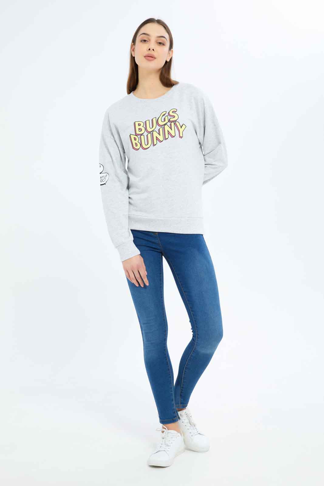 Redtag-Women-Blue-Bugs-Bunny-Printed-Sweatshirt-Category:Sweatshirts,-Colour:Blue,-Deals:New-In,-Dept:Ladieswear,-Filter:Women's-Clothing,-New-In-Women-APL,-Non-Sale,-S23A,-Section:Women,-TBL,-Women-Sweatshirts-Women's-