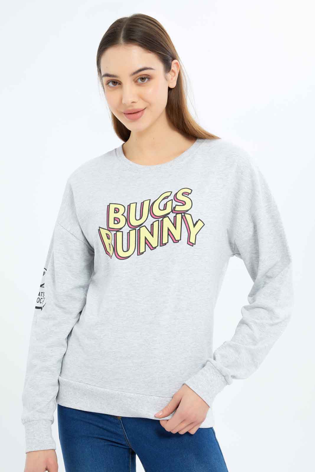 Redtag-Women-Blue-Bugs-Bunny-Printed-Sweatshirt-Category:Sweatshirts,-Colour:Blue,-Deals:New-In,-Dept:Ladieswear,-Filter:Women's-Clothing,-New-In-Women-APL,-Non-Sale,-S23A,-Section:Women,-TBL,-Women-Sweatshirts-Women's-