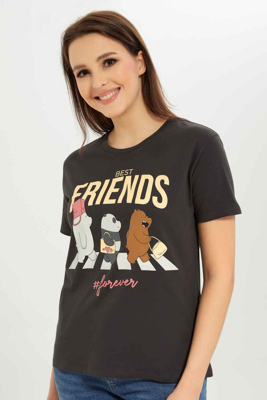 Redtag-Women-Acid-Wash-We-Bare-Bears-Printed-T-Shirt-Category:T-Shirts,-Colour:Charcoal,-Deals:New-In,-Dept:Ladieswear,-Filter:Women's-Clothing,-New-In-Women-APL,-Non-Sale,-S23A,-Section:Women,-TBL,-Women-T-Shirts-Women's-