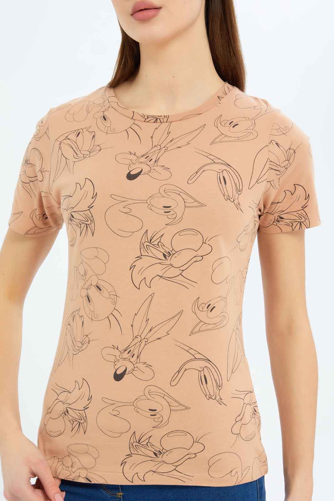 Redtag-Women-Brown-Scooby-Doo-Printed-T-Shirt-Category:T-Shirts,-CHA,-Colour:Brown,-Deals:New-In,-Dept:Ladieswear,-Filter:Women's-Clothing,-New-In-Women-APL,-Non-Sale,-S23A,-Section:Women,-TBL,-Women-T-Shirts-Women's-