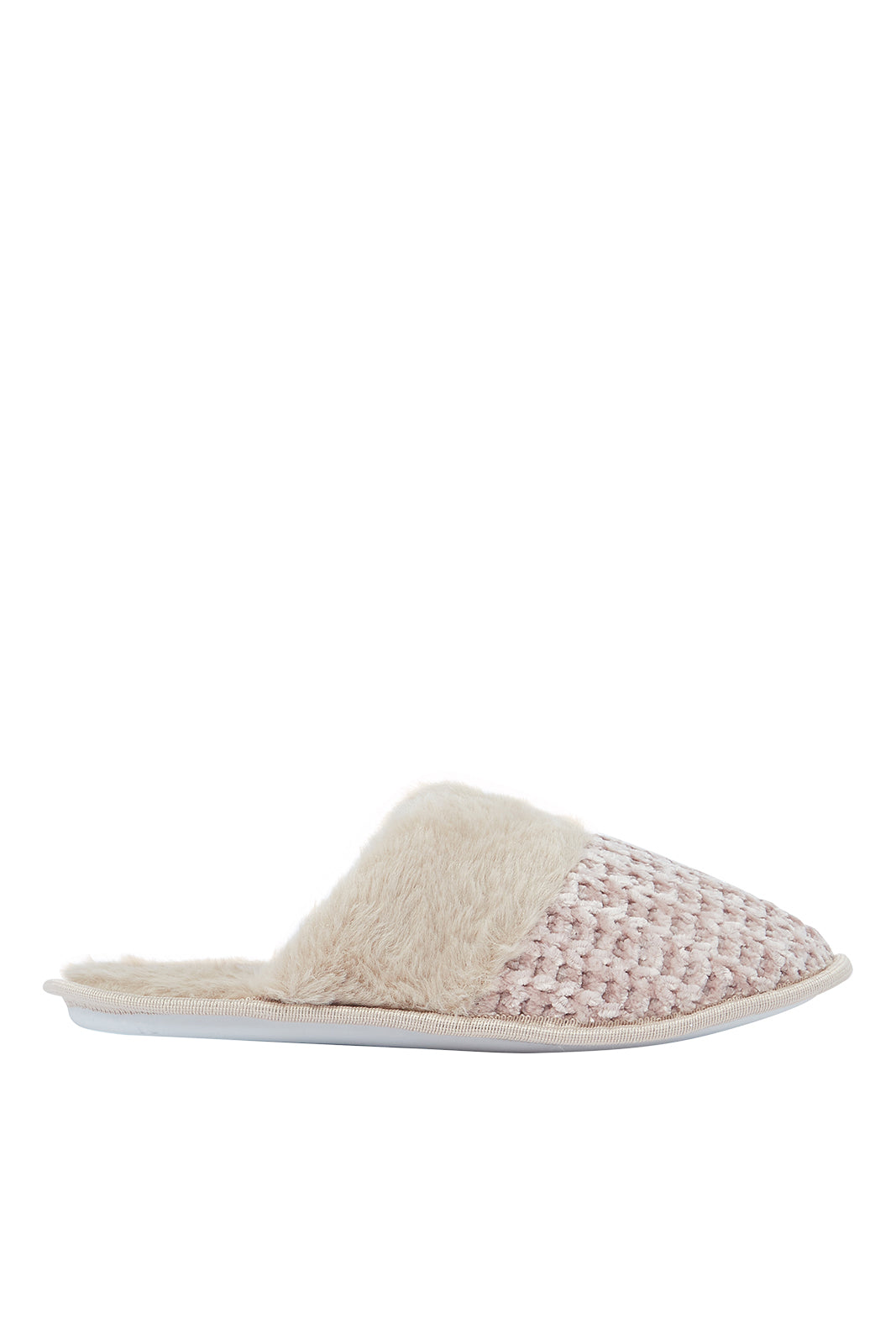 Redtag-Pink-Cable-Knit-Slipper-Category:Slippers,-Colour:Pink,-Deals:New-In,-Filter:Women's-Footwear,-N/A,-New-In-Women-FOO,-Non-Sale,-S23A,-Section:Women,-Women-Slippers-Women's-
