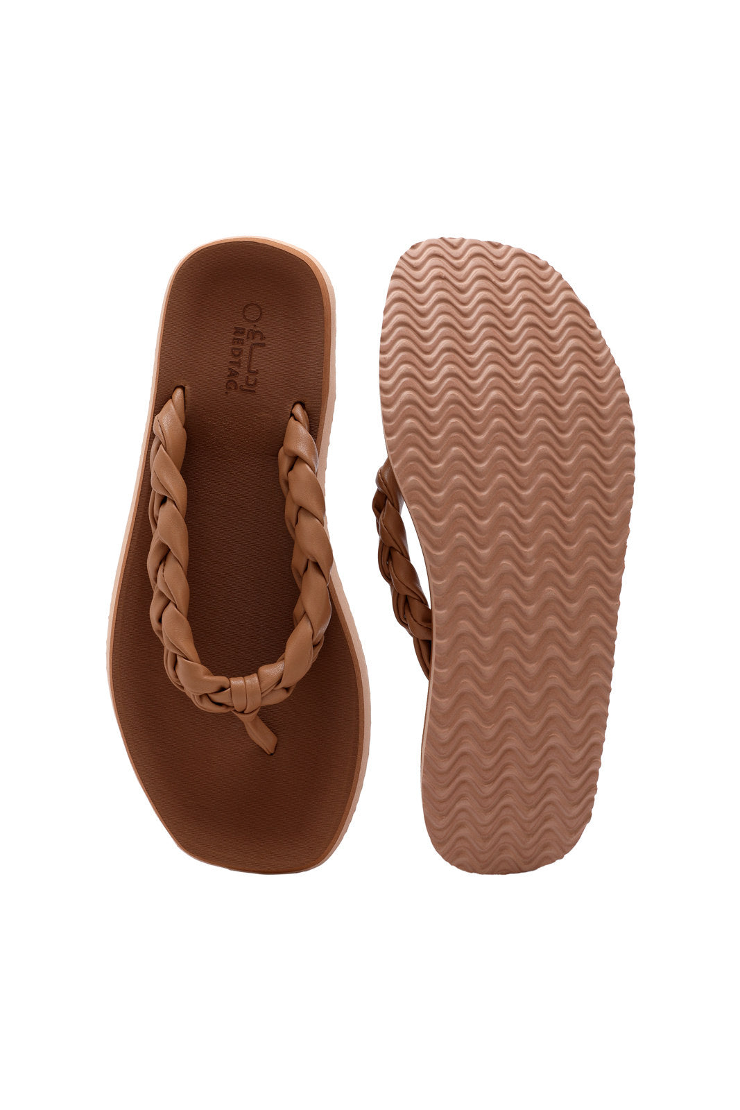 Redtag-Camel-Plait-Flip-Flop-Category:Flip-Flops,-Colour:Tan,-Deals:New-In,-Filter:Women's-Footwear,-N/A,-New-In-Women-FOO,-Non-Sale,-S23A,-Section:Women,-Women-Flip-Flops-Women's-
