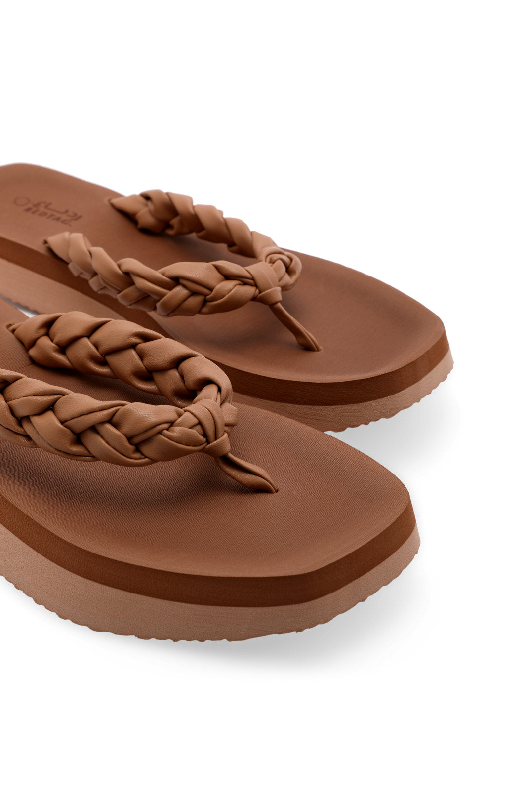 Redtag-Camel-Plait-Flip-Flop-Category:Flip-Flops,-Colour:Tan,-Deals:New-In,-Filter:Women's-Footwear,-N/A,-New-In-Women-FOO,-Non-Sale,-S23A,-Section:Women,-Women-Flip-Flops-Women's-