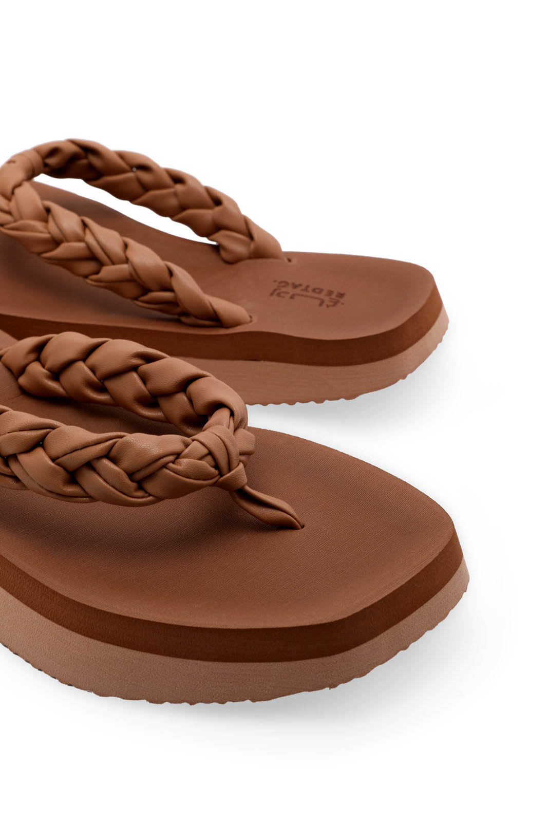 Redtag-Camel-Plait-Flip-Flop-Category:Flip-Flops,-Colour:Tan,-Deals:New-In,-Filter:Women's-Footwear,-N/A,-New-In-Women-FOO,-Non-Sale,-S23A,-Section:Women,-Women-Flip-Flops-Women's-