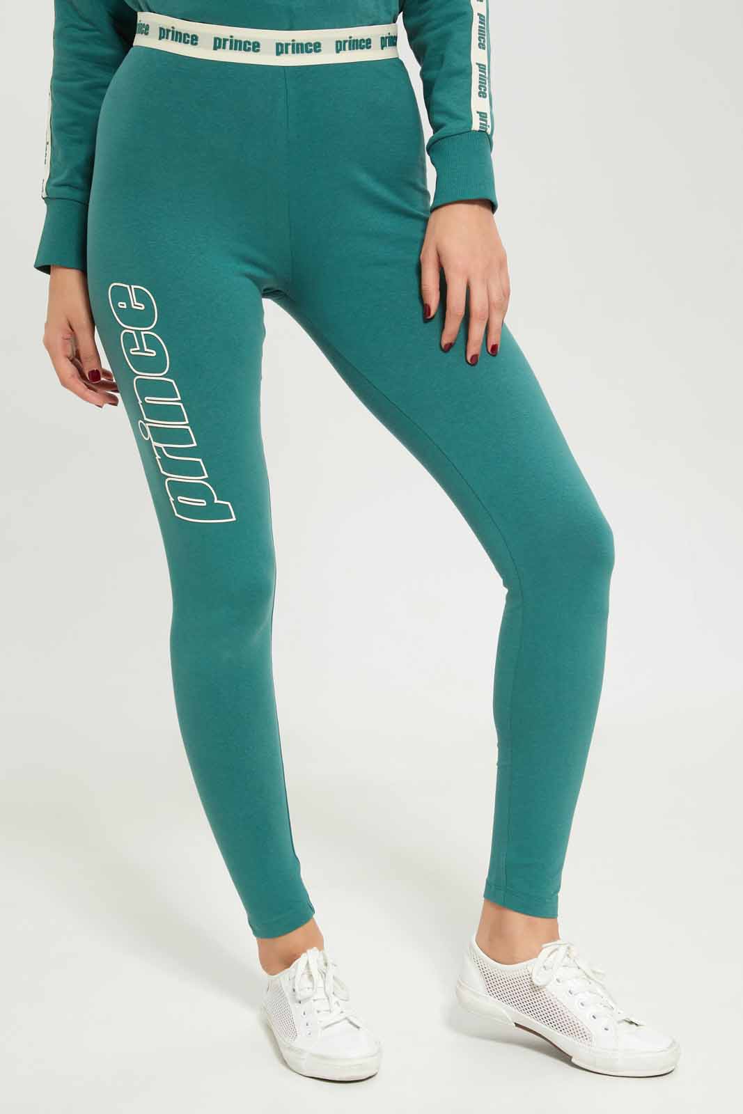 Redtag-Women-Green-Leggings-With-Placement-Print-And-Contrast-Printed-Waistband-Category:Joggers,-Colour:Green,-Deals:New-In,-Dept:Ladieswear,-FF,-Filter:Women's-Clothing,-New-In-Women-APL,-Non-Sale,-S23A,-Section:Women,-Women-Joggers-Women's-