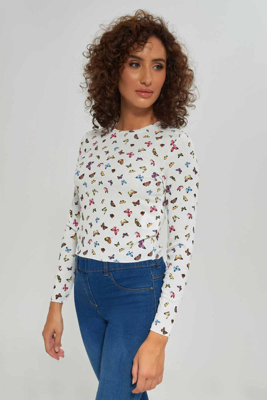Redtag-Women-Striped-Long-Sleeves-Crew-Neck-Tshirt-Category:T-Shirts,-Colour:Assorted,-Deals:New-In,-Dept:Ladieswear,-Filter:Women's-Clothing,-New-In-Women-APL,-Non-Sale,-S23A,-Section:Women,-TBL,-Women-T-Shirts-Women's-