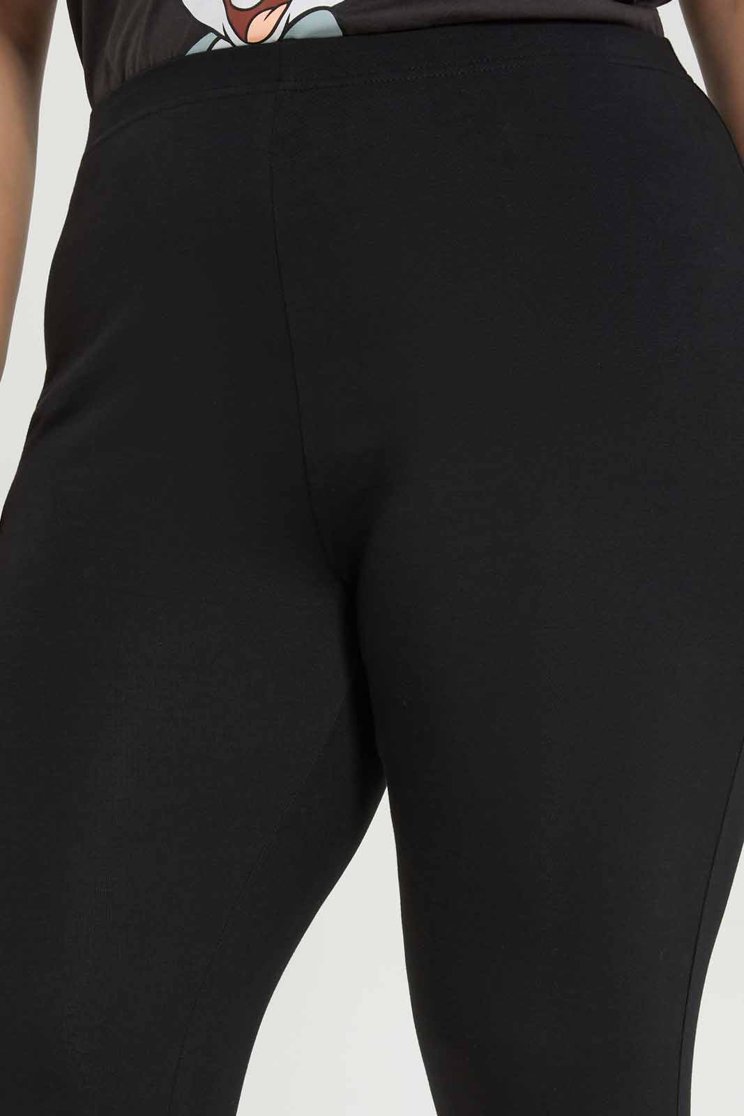 Redtag-Women-Black-Basic-Two-Pack-Legging--Long-&-Corp-Category:Leggings,-Colour:Black,-Deals:New-In,-Dept:Ladieswear,-Filter:Plus-Size,-LDP-Leggings,-New-In-LDP-APL,-Non-Sale,-S23A,-Section:Women-Women's-