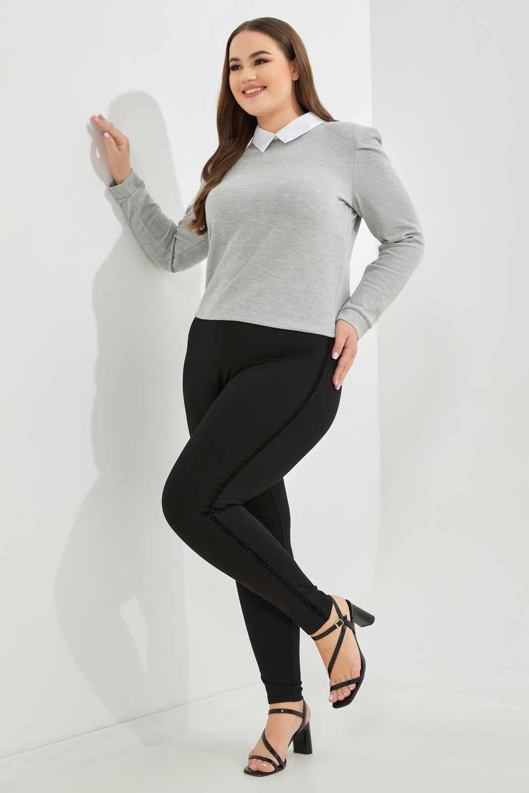 Redtag-Women-Black-Ponte-Legging-With-Trim-Detailing-Category:Leggings,-Colour:Black,-Deals:New-In,-Dept:Ladieswear,-Filter:Plus-Size,-LDP-Leggings,-New-In-LDP-APL,-Non-Sale,-S23A,-Section:Women-Women's-