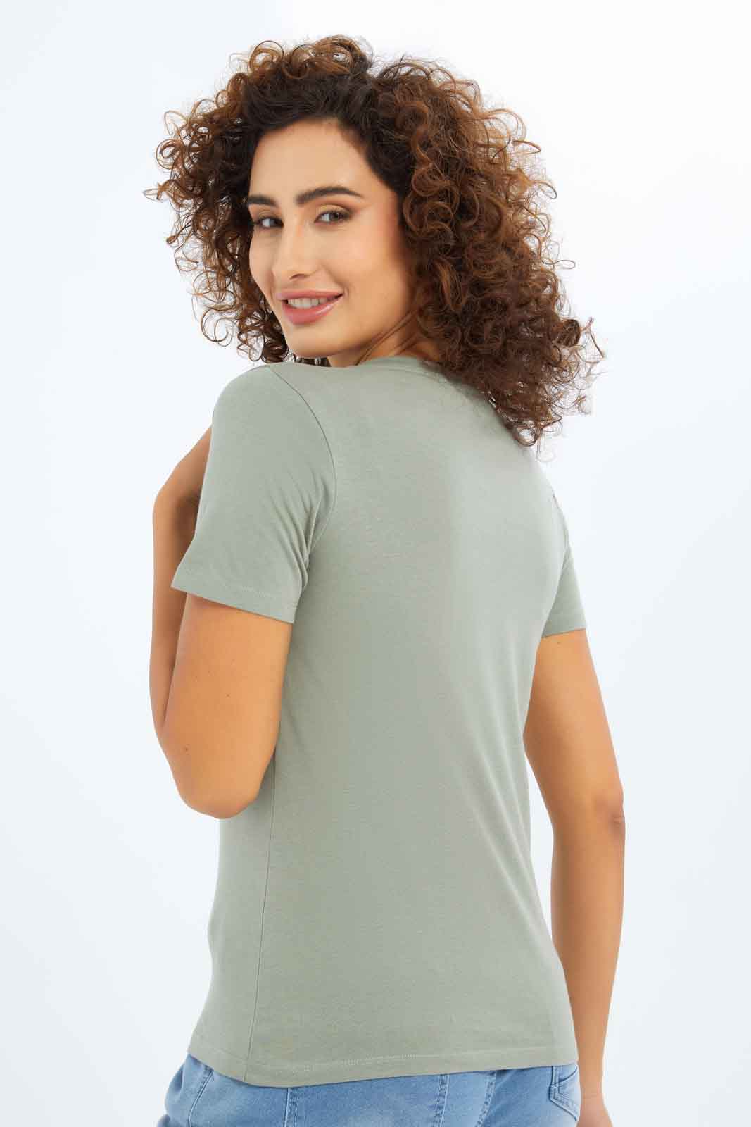 Redtag-Women-Olive-Photographic-Print-T-Shirt-Category:T-Shirts,-Colour:Olive,-Deals:New-In,-Dept:Ladieswear,-Filter:Women's-Clothing,-New-In-Women-APL,-Non-Sale,-S23A,-Section:Women,-TBL,-Women-T-Shirts-Women's-