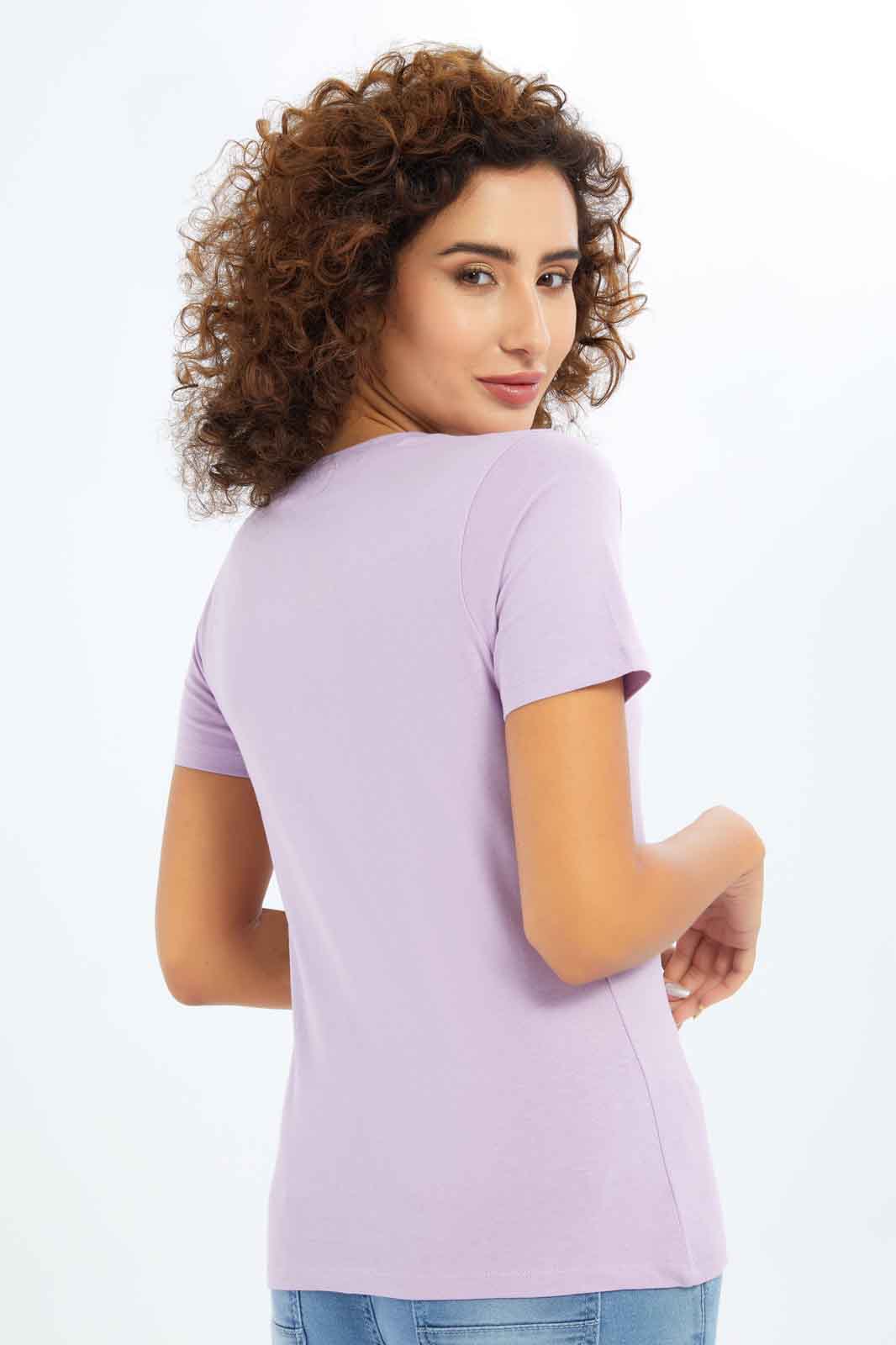 Redtag-Women-Lilac-Photographic-Print-T-Shirt-Category:T-Shirts,-Colour:Lilac,-Deals:New-In,-Dept:Ladieswear,-Filter:Women's-Clothing,-New-In-Women-APL,-Non-Sale,-S23A,-Section:Women,-TBL,-Women-T-Shirts-Women's-