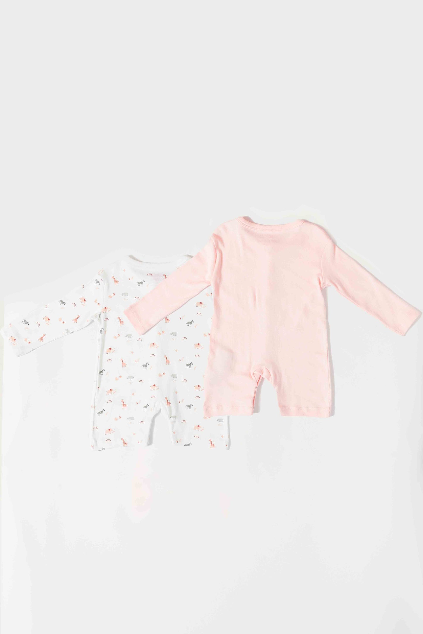 Redtag-Baby-Girl-2Pk-Romper-Full-Category:Rompers,-Colour:Assorted,-Deals:New-In,-Dept:New-Born,-Filter:Baby-(0-to-12-Mths),-NBF-Rompers,-New-In-NBF-APL,-Non-Sale,-S23B,-Section:Boys-(0-to-14Yrs)-Baby-0 to 12 Months